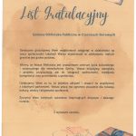 List gratulacyjny - Konferencja "Wielkie moce małych bibliotek", 08.05.2024 r.